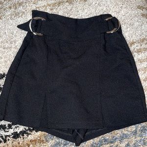 Bershka Black Buckle Skort